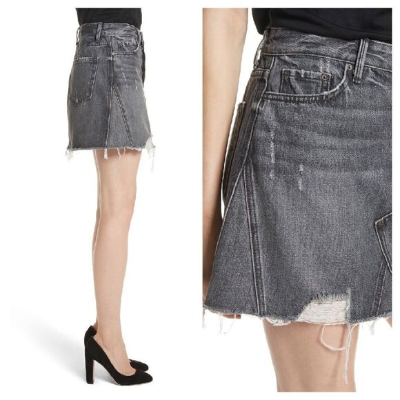 GRLFRND Eva A-Frame Gusset Denim Skirt Size 25 - Picture 2 of 14